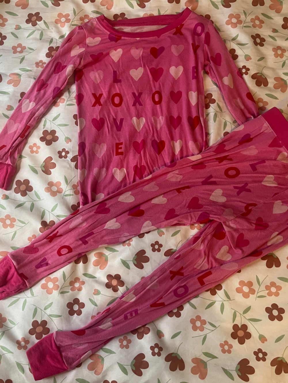 Little Sleepies Pink Heart XOXO Long-Sleeve Pajama Set